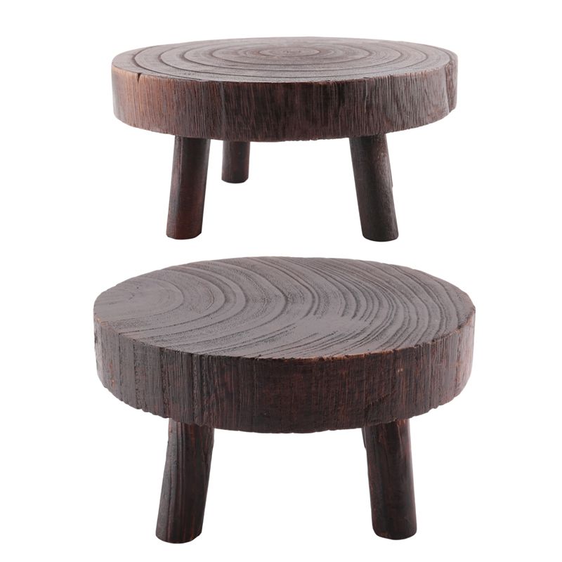 Bonsai Garden Display Stands - ABHU 2 Stuks Mini Houten Kruk